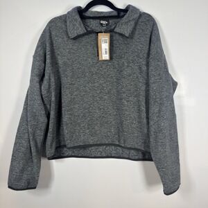 Eddie Bauer Quest 2.0 1/4 Zip Fleece Pullover Womens XL Heather Grey Charcoal